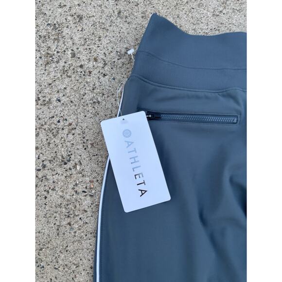 Athleta Venice Track Stripe Wide Leg Pants Medium T Green - Picture 10 of 11